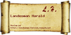 Landesman Harald névjegykártya